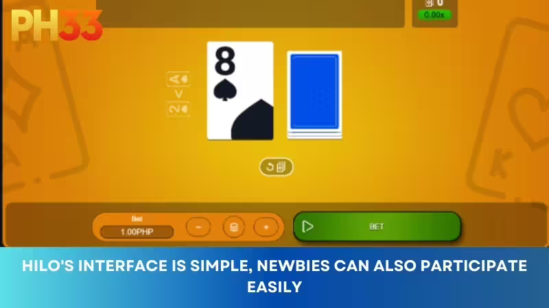The interface to play Hilo is simple, making it easy for newbies to join