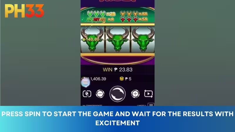 Click Spin to proceed with the game and anxiously wait for the results
